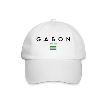 Gabonischer Stolz, minimalistisches, elegantes Design - Baseballkappe - Weiß/Weiß - Vorne