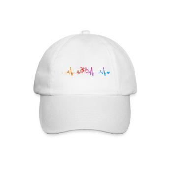 Rainbow Bicycle Pulse Lines - Baseball Cap - white/white - Front