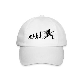 Evolution Gitarrist Shirt Sticker für Rock Fans - Baseballkappe - Weiß/Weiß - Vorne