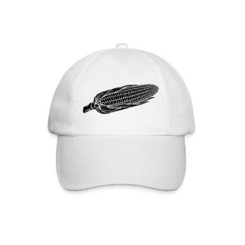 Corn on Cob Silhouette - Baseball Cap - white/white - Front