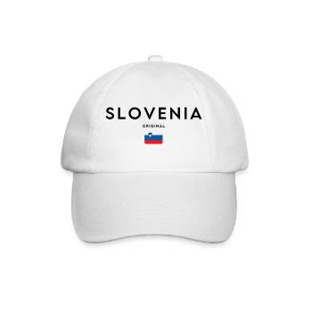 Slowenische Flagge, elegantes minimalistisches Design - Baseballkappe - Weiß/Weiß - Vorne