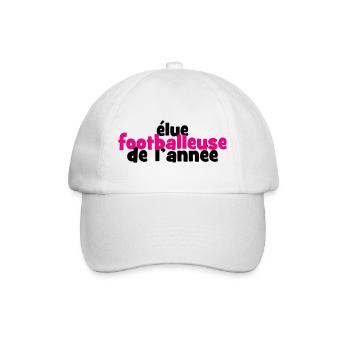 Footballeuse de l'Année : La Reine des Terrains - Casquette classique - blanc/blanc - Devant