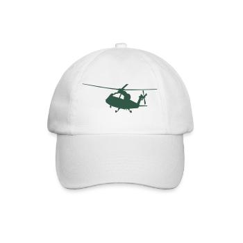 Green Helicopter Silhouette - Baseball Cap - white/white - Front