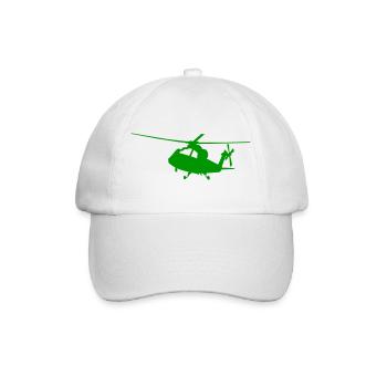 Helicopter silhouette - Baseball Cap - white/white - Front