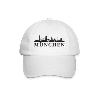 München Skyline Silhouette - Baseballkappe - Weiß/Weiß - Vorne