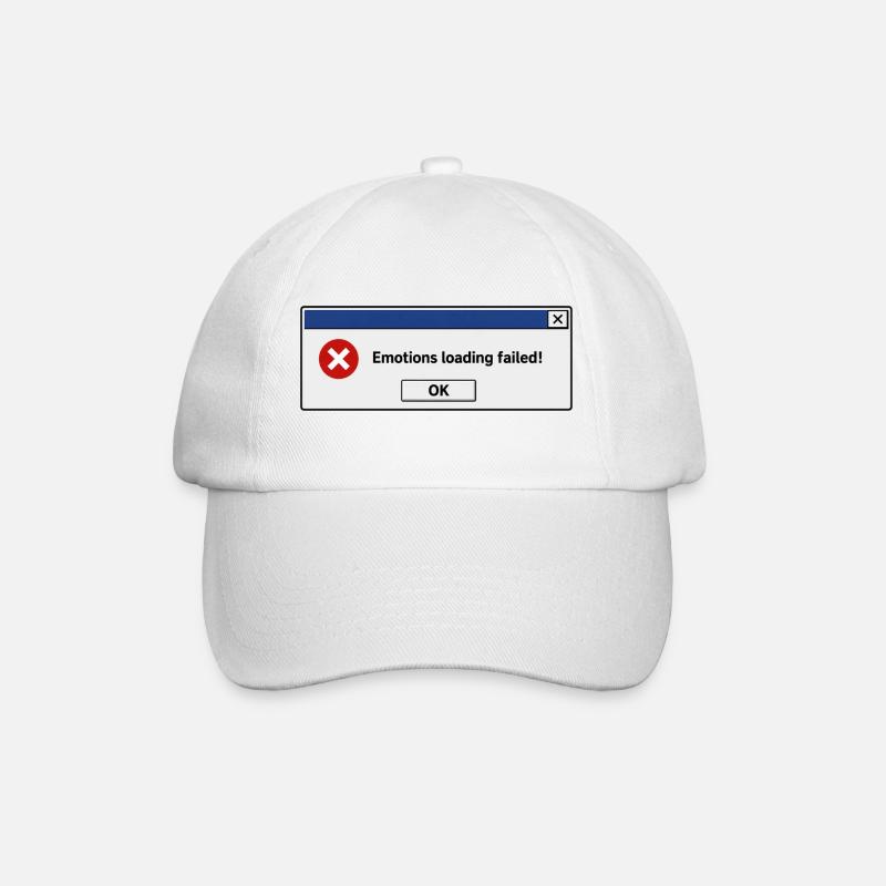Emotions Loading Failed | Introvertierter Humor - Baseballkappe - Weiß/Weiß