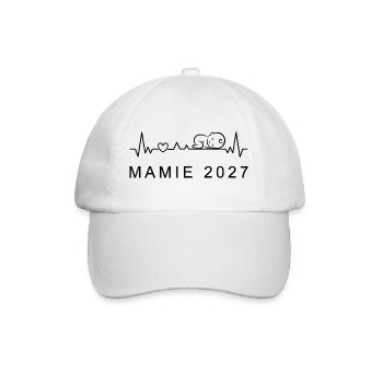 Future Mamie 2027 Battement de Cœur Grossesse - Baseballkappe - Weiß/Weiß - Vorne