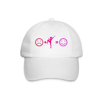 Gruppenfitness Geschenk für eine Aerobic-Trainerin - Baseballkappe - Weiß/Weiß - Vorne