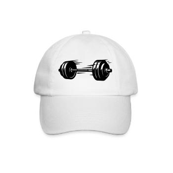 Langhantel Symbol Hanteln - Baseballkappe - Weiß/Weiß - Vorne