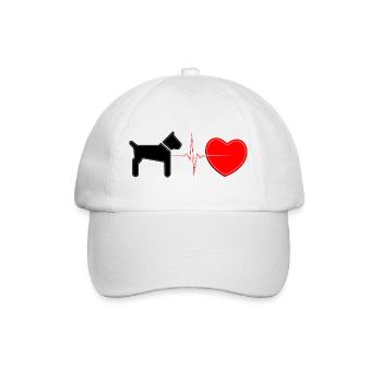Dog Heartbeat Lifeline – Art de pouls pour amoureux de chiots - Casquette classique - blanc/blanc - Devant