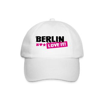 Berlin Love It Pink Stamp - Baseballkappe - Weiß/Weiß - Vorne