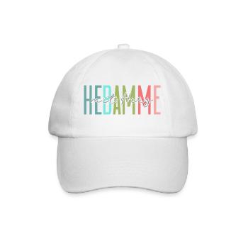 Hebamme mit Herz Design - Baseballkappe - Weiß/Weiß - Vorne