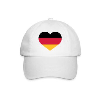 Deutschland Herz | Herz | Heart - Casquette classique - blanc/blanc - Devant