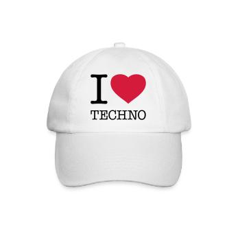 J’ADORE LA TECHNO - Casquette classique - blanc/blanc - Devant