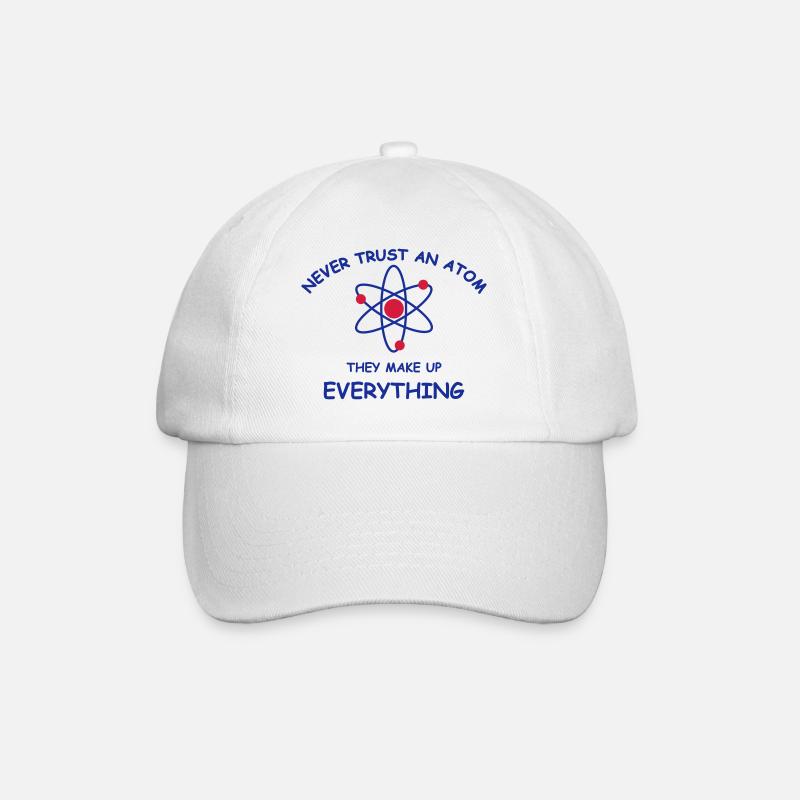 Never trust an atom - Baseball Cap - white/white