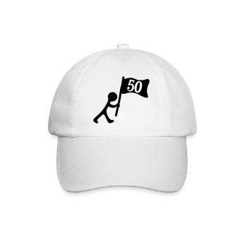 Anniversaire 50 ans - Casquette classique - blanc/blanc - Devant
