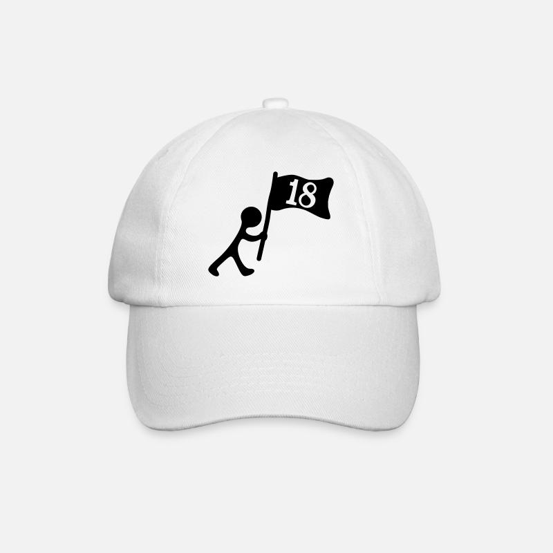 Geburtstag 18 Jahre - Baseballkappe - Weiß/Weiß