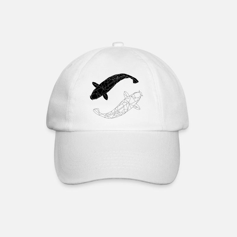 koi black and white - Baseballkappe - Weiß/Weiß