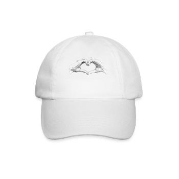 Hands heart - Baseball Cap - white/white - Front