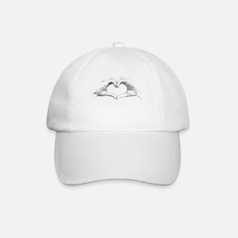 Hände Herz - Baseballkappe - Weiß/Weiß