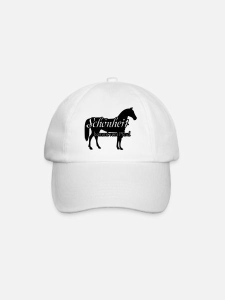 Schönheit und Pferd Geschenk Reiter Reiten Spruch - Baseballkappe - Weiß/Weiß