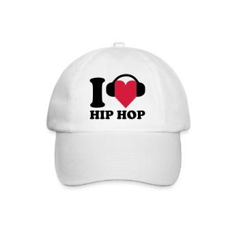 I love Music - Hip Hop - Baseballkappe - Weiß/Weiß - Vorne
