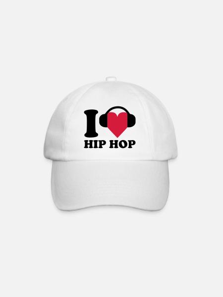 I love Music - Hip Hop - Baseballkappe - Weiß/Weiß
