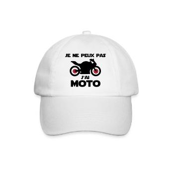 je ne peux pas j'ai moto - Casquette classique - blanc/blanc - Devant
