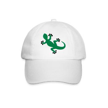 Gecko / Eidechse - Baseballkappe - Weiß/Weiß - Vorne
