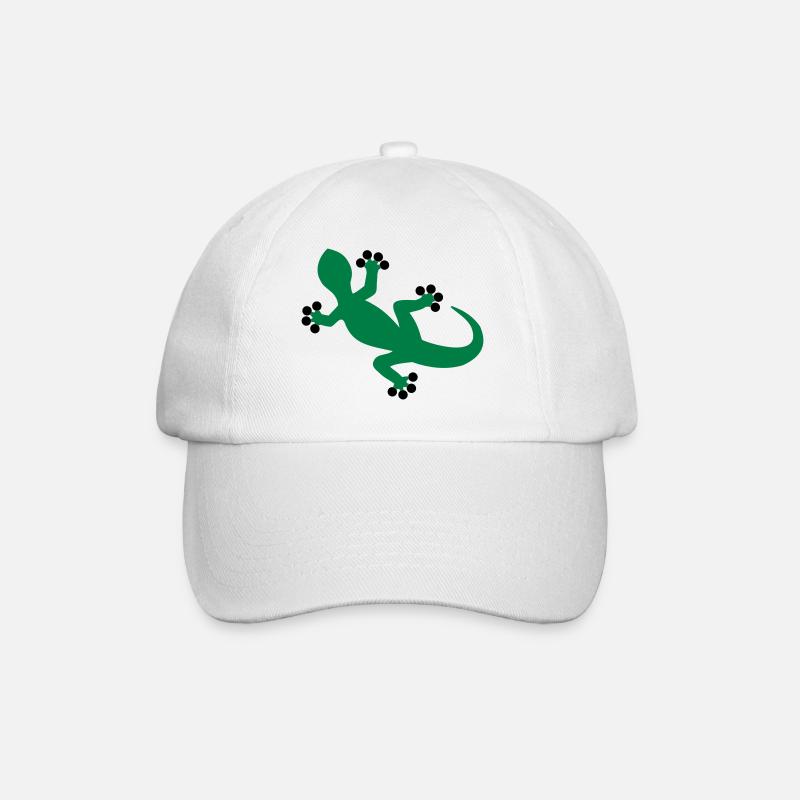 Gecko / Eidechse - Baseballkappe - Weiß/Weiß