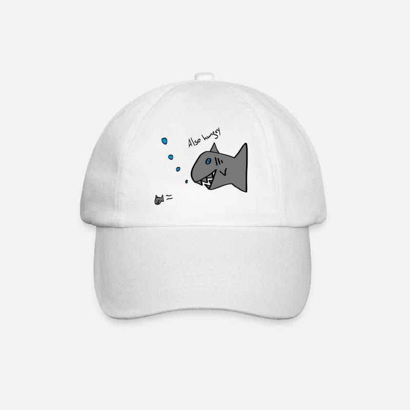 also hungry fish - Baseballkappe - Weiß/Weiß