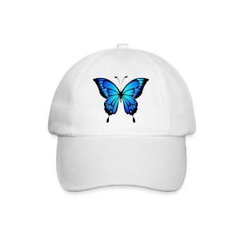 Blauer Schmetterling Geschenk idee - Baseballkappe - Weiß/Weiß - Vorne