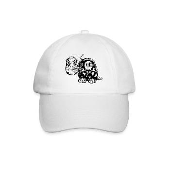 tortue crâne - fumer - cigarette -Totenkopf - Casquette classique - blanc/blanc - Devant