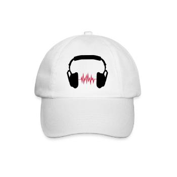 headphones - Baseball Cap - white/white - Front