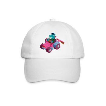 Hippo in a tractor - Baseball Cap - white/white - Front