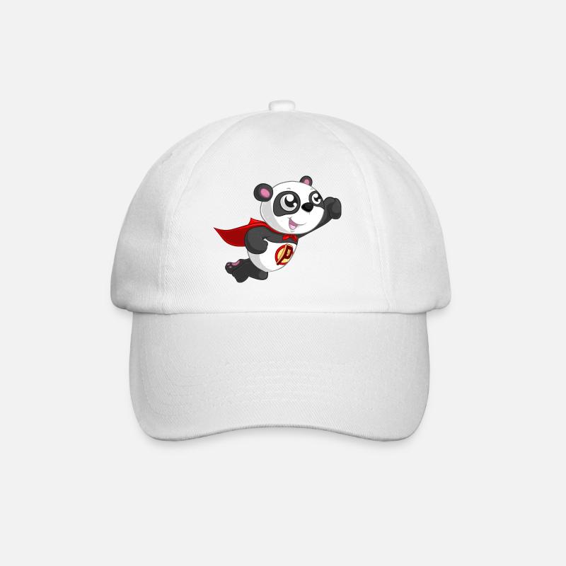 Superhero Panda - Baseball Cap - white/white