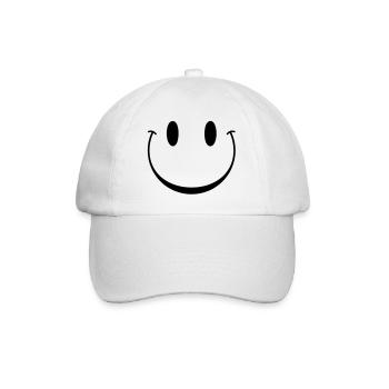 heureux smiley sourire - Casquette classique - blanc/blanc - Devant