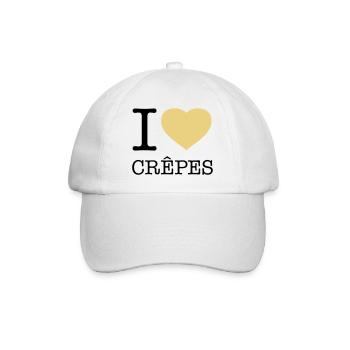 J’ADORE LES CRÊPES Crêpes - Casquette classique - blanc/blanc - Devant