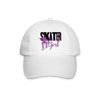 Skater Girl skaten skateboarding Skateboard skate - Baseballkappe - Weiß/Weiß - Vorne