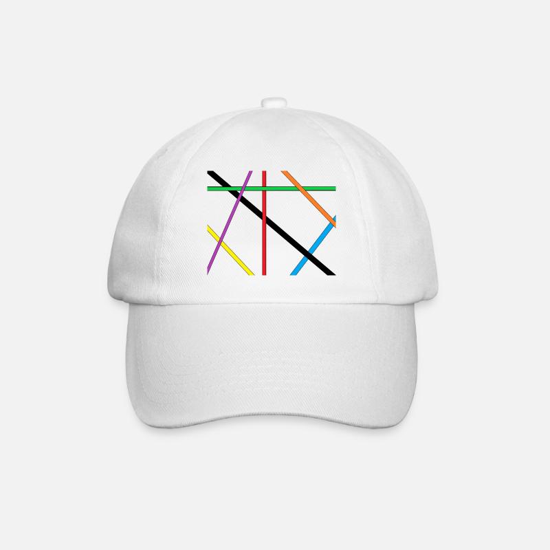 stripe - Baseball Cap - white/white