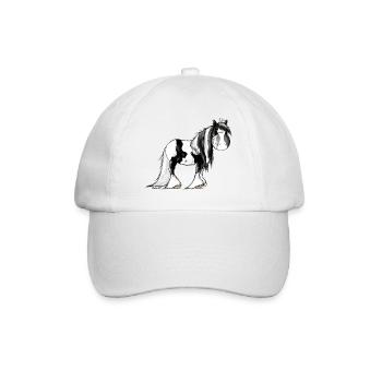 Gypsy Cob - Irish Cob - Pinto – Horse - Baseball Cap - white/white - Front