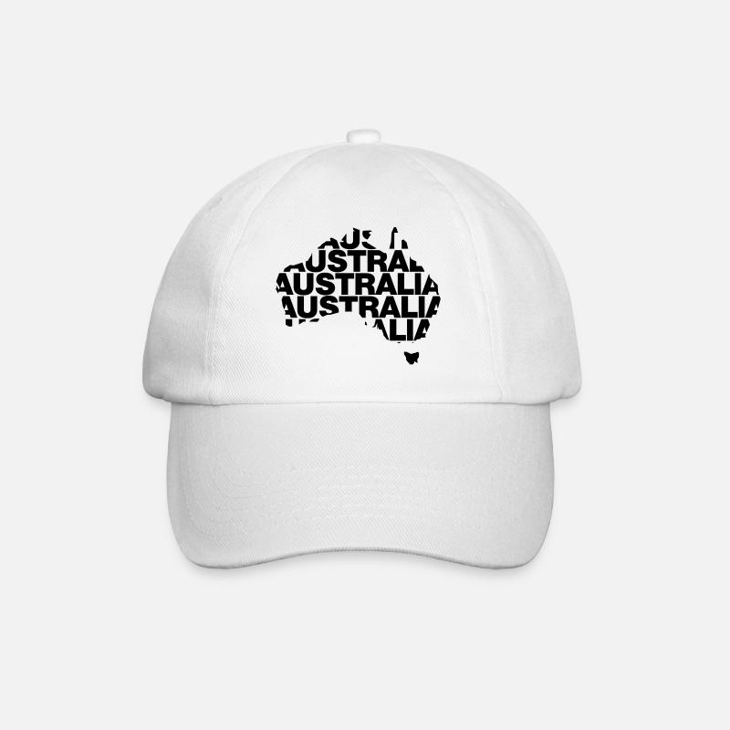Australien - Baseballkappe - Weiß/Weiß