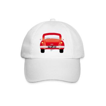 Auto (Heckansicht) - Baseballkappe - Weiß/Weiß - Vorne