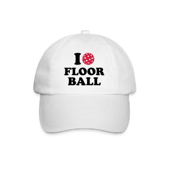 I love Floorball - Baseballkappe - Weiß/Weiß - Vorne