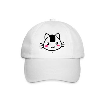 Onigiricat - chat onigiri - Baseballkappe - Weiß/Weiß - Vorne