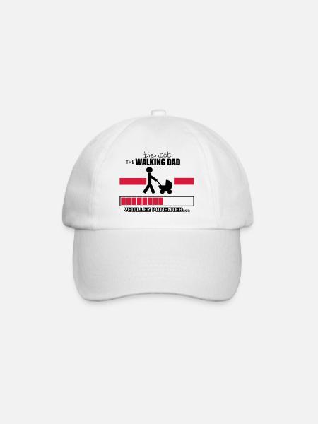 bientôt the walking dad,geek,humour - Casquette classique - blanc/blanc