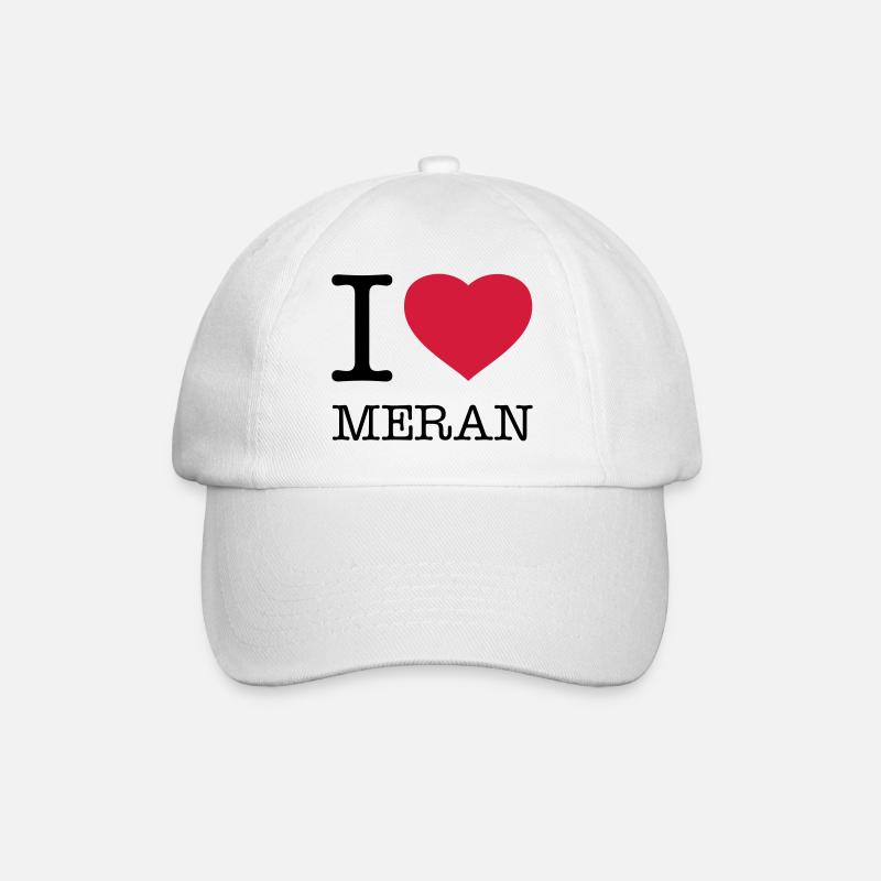 I LOVE MERAN - Baseballkappe - Weiß/Weiß