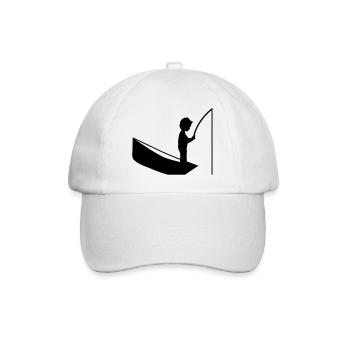 Eine Junge mit einer Angel - Baseballkappe - Weiß/Weiß - Vorne