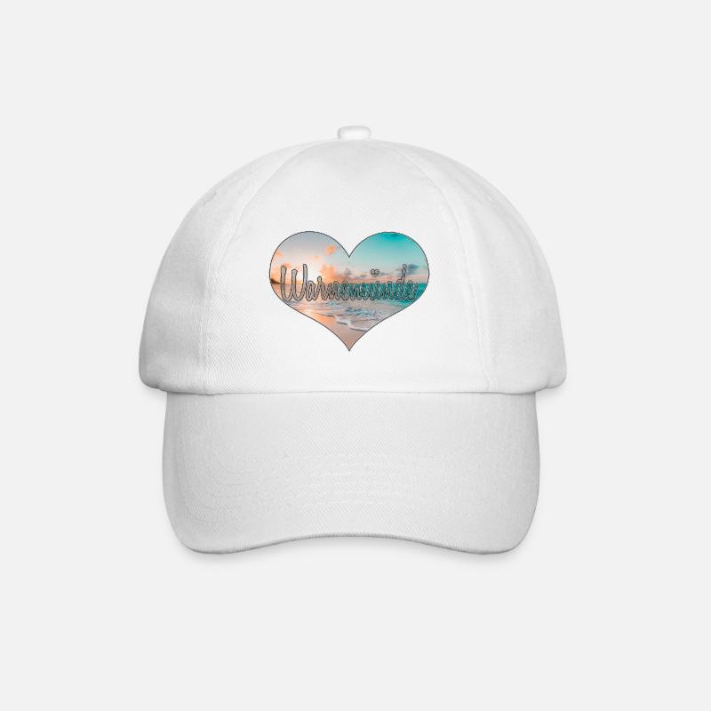Warnemünde Herz | Yolo-Artwork - Baseballkappe - Weiß/Weiß