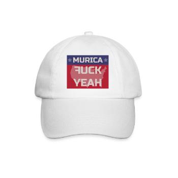 murica Fuck yeah america USA - Baseball Cap - white/white - Front